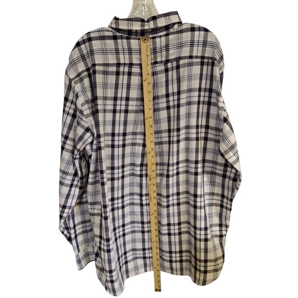 Chaps Long Sleeve Button Down Mens Size 2XL Blue Patterned Plaid Shirt - Picture 8 of 8